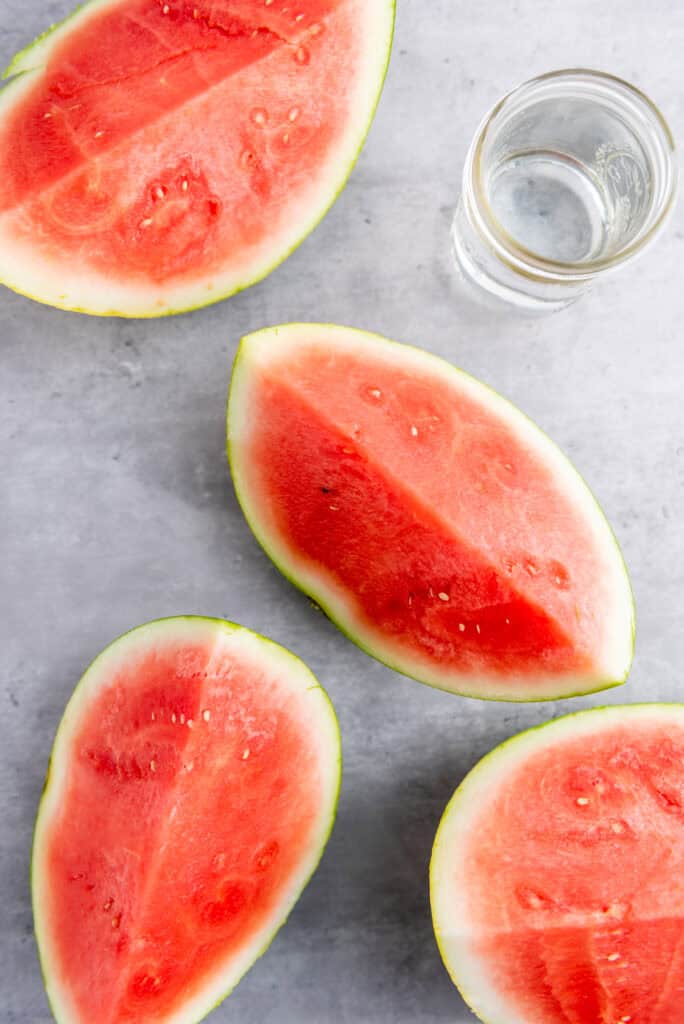 watermelon cut up for recipe