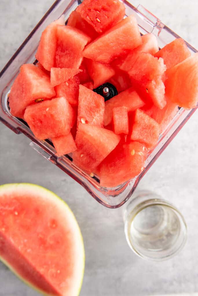 watermelon in a blender for your watermelon juice recipe