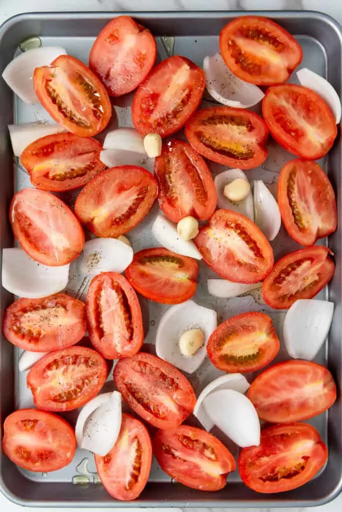 roast veggies for the soup