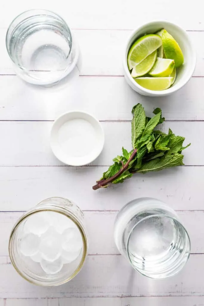 ingredients for mojito mocktail 