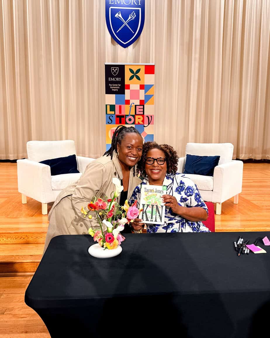 LaShawn with author Tayari Jones and the Book Kin.